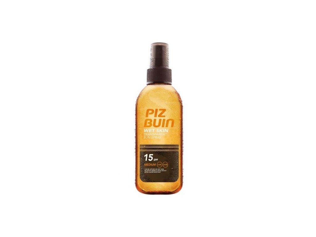 Piz Buin Transparentní sluneční sprej na vlhkou pokožku Wet Skin SPF 15 150 ml