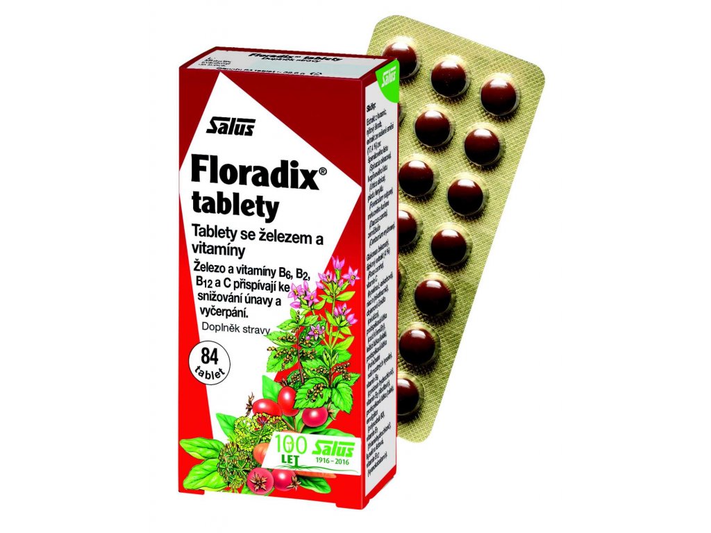 Floradix železo + vitamíny B2, B6, B12 a C 84 tbl. - MJ-KrasaZdravi.cz
