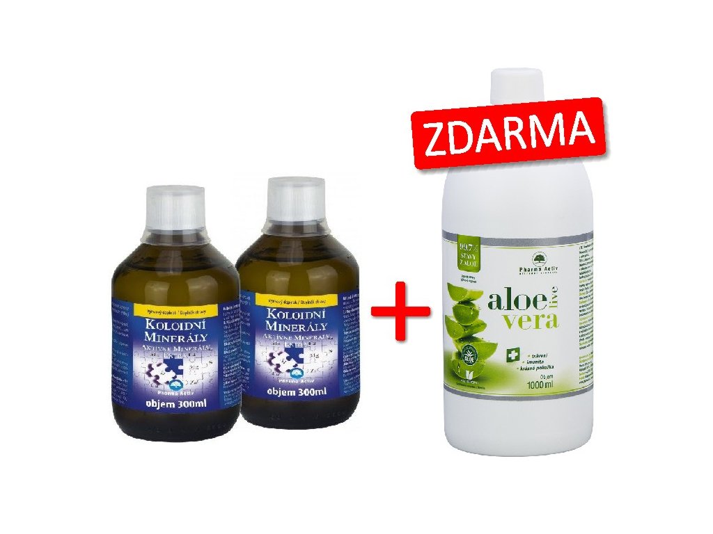 koloidni mineraly 2x 300ml+Aloelive 1000ml ZDARMA