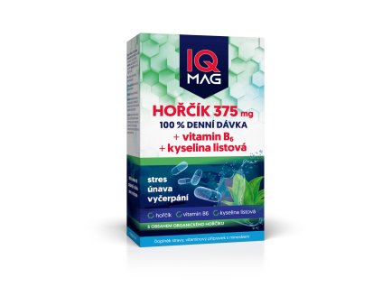 IQ Mag hořčík + B6 + kyselina listová pro energii a pohodu