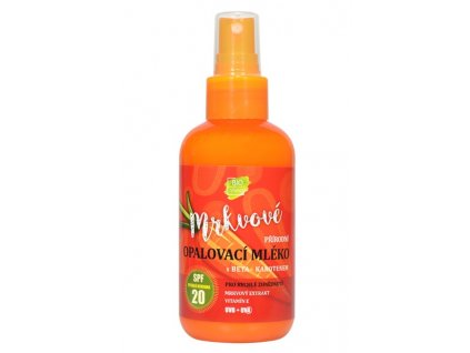 Vivaco 100% Přírodní opalovací mléko s mrkvovým extraktem SPF 20 150 ml