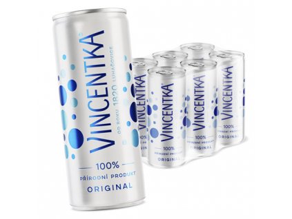 VINCENTKA Přírodní minerální voda multipack plech 6 x 250 ml