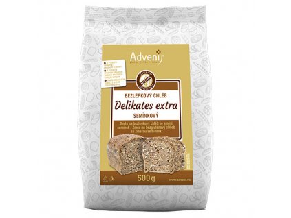 Adveni Bezlepkový DELIKATES EXTRA chléb se směsí semínek 500 g