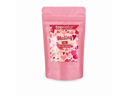 Topnatur Valentýnské maliny v bílé Low Carb čokoládě 100 g