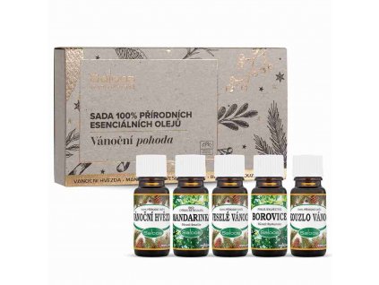 Saloos Vánoční pohoda sada 100% přírodních esenciálních olejů 5x 10 ml