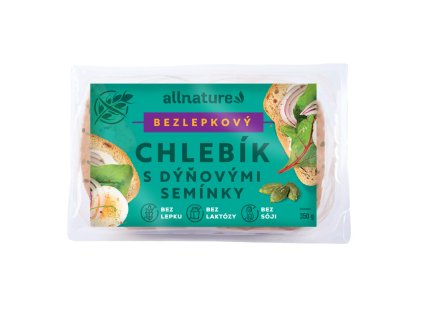 allnature bezlepkovy chlebik s dynovymi seminky 350 g