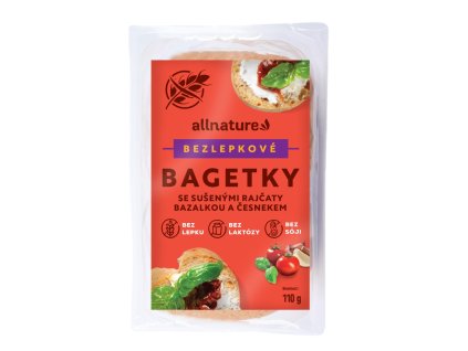 allnature bezlepkove bagetky se susenymi rajcaty bazalkou a cesnekem 110 g
