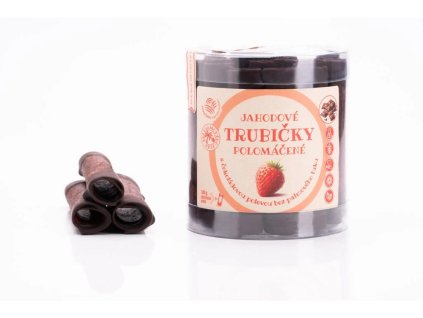 Bioprodukt JT Jahodové trubičky polomáčené s čokoládovou polevou 18 ks (220 g)
