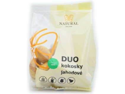 Natural Sušenky DUO kokosky jahodové bez lepku, vajec a mléka 150 g