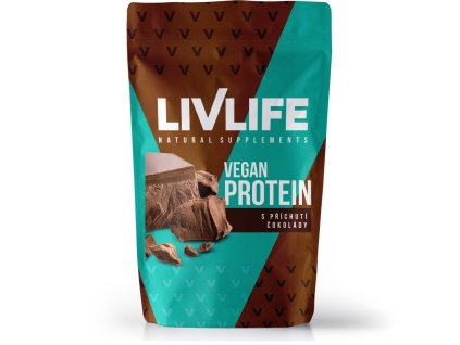 livlife vegan protein s prichuti cokolady 490 g