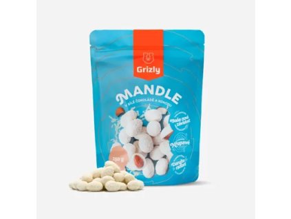 mandle v bile cokolade s kokosem 250 g img grizly~~orechy~~drazovane b2b orechy~~8595678418421 2 fd 99