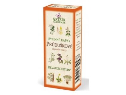 Grešík Průduškové bylinné kapky Devatero bylin 50 ml