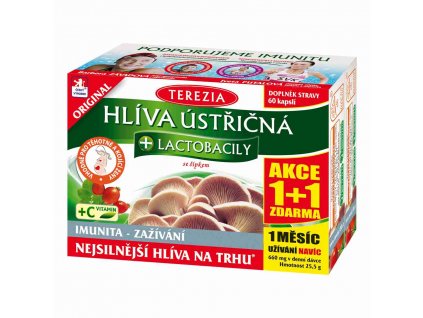 Terezia Hlíva ústřičná + laktobacily + vitamín C 60 kapslí + 60 kapslí