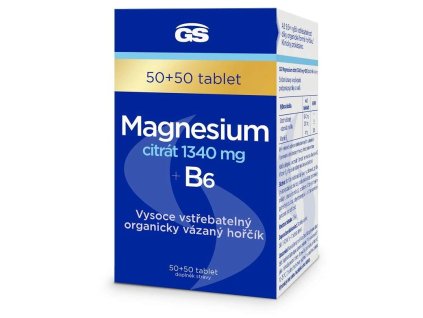 GS Magnesium citrát 1340 mg+B6 50 tbl.+50 tbl.