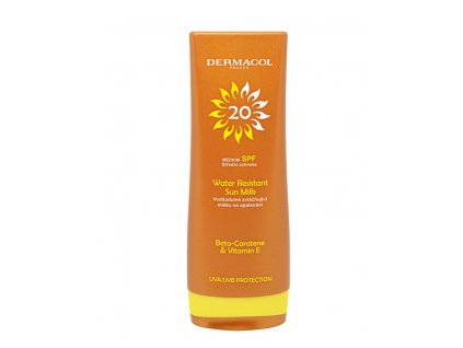 Dermacol Voděodolné zvláčňující mléko na opalování SPF 20 Sun 200 ml