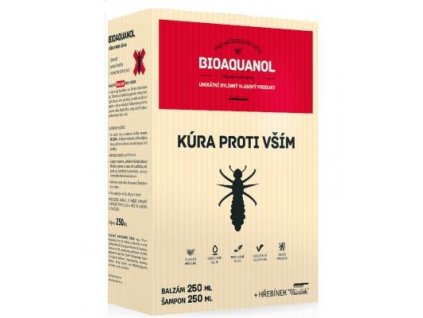 Bioaquanol kúra proti vším - Šampon 250 ml + Balzám 250 ml + hřeben
