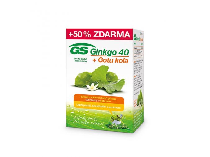 GreenSwan Ginkgo 40 + Gotu kola 80 tbl. + 40 tbl. ZDARMA