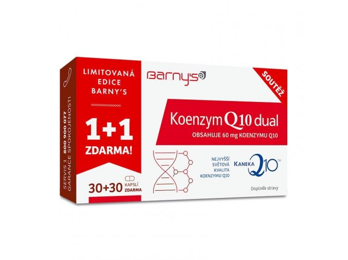 Barny´s Koenzym Q10 Dual 60mg 1+1 ZDARMA (30 kapslí + 30 kapslí)