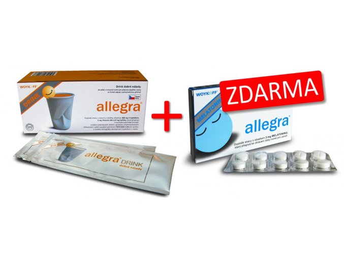 Allegra DRINK 400 mg 14 sáčků + Melatonin Allegra 3 mg 30 pastilek ZDARMA