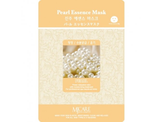 MJ Care - PERLY - luxusní látková pleťová maska pro všechny typy pleti, zejména pro povadlou a suchou pokožku 23 g