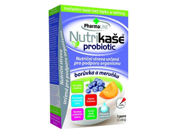 Nutrikaše probiotic - s meruňkami a borůvkami 180 g (3 x 60 g)