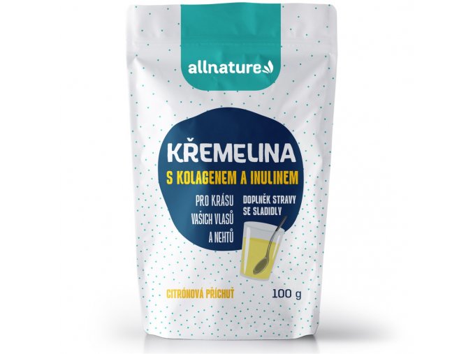 Allnature Křemelina s kolagenem a inulinem - příchuť citrón 100 g