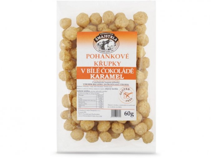 Šmajstrla Pohankové křupky v bílé čokoládě karamel 60 g