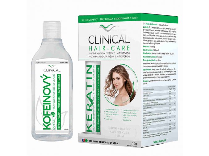 Clinical Hair-care 120 tob. + dárky Arganový olej 20 ml + Kofeinový šampon 250 ml