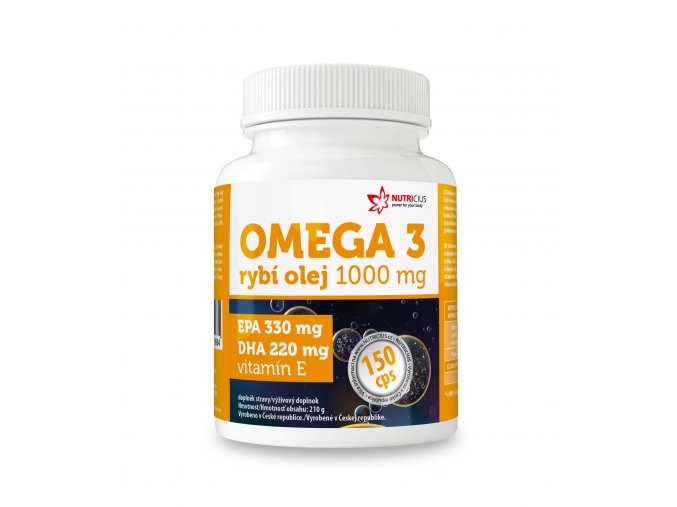 Nutricius OMEGA 3 Rybi olej 1000mg EPA330mg DHA220mg cps 150