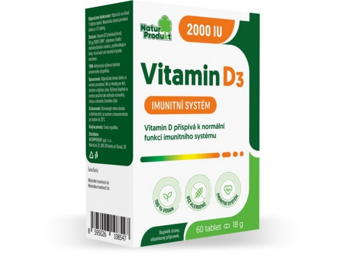 Naturprodukt Vitamín D3 2000 IU 60 tbl.