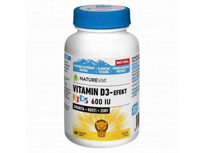 Naturevia Vitamín D3-Efekt KIDS 600 IU 60 tbl.