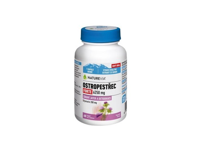 NatureVia Ostropestřec forte 6250 mg 60 kapslí