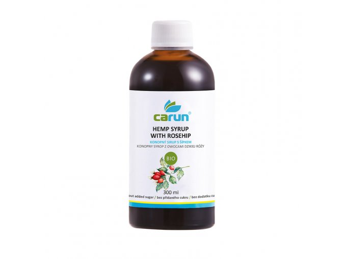 Carun BIO konopný sirup s šípkem 300 ml