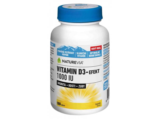 Naturevia Vitamín D3-Efekt 1000 IU 180 tbl.