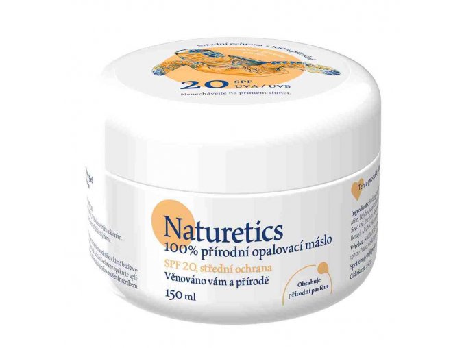 Naturetics 100% Přírodní opalovací máslo SPF 20 150 ml