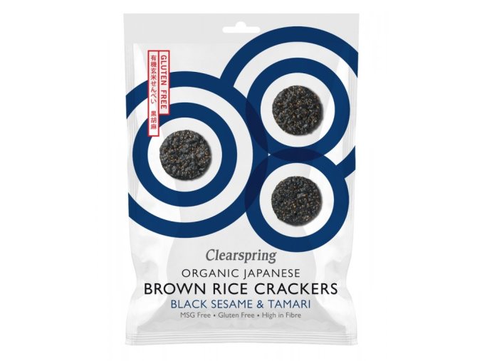 Clearspring BIO Japonské krekry z hnědé rýže s černým sezamem 40 g