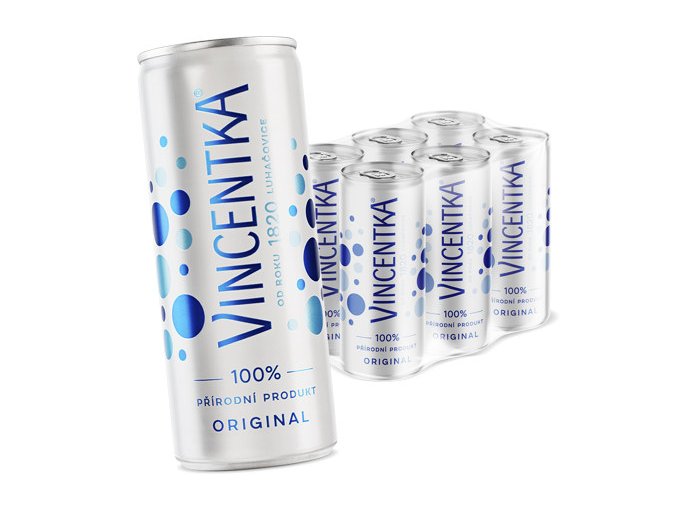 VINCENTKA Přírodní minerální voda multipack plech 6 x 250 ml