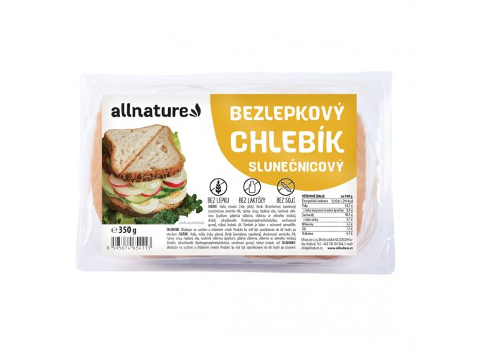 allnature bezlepkovy chlebik slunecnicovy 350 g