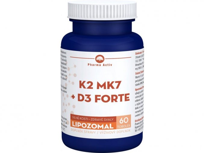 Pharma Activ Lipozomal Vitamín K2 MK7 + D3 1000 I.U. 60 tob.