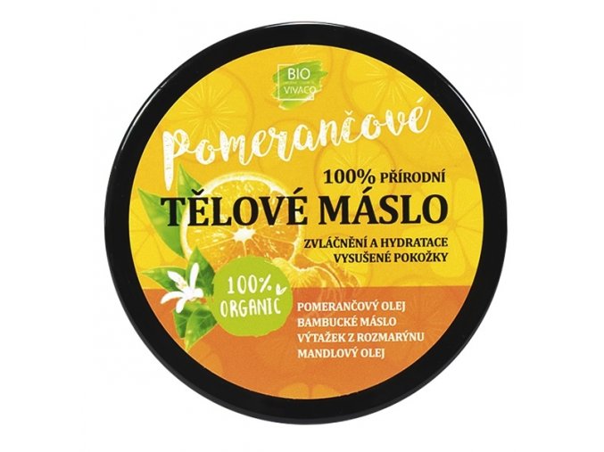 Vivaco 100% přírodní tělové máslo s bio pomerančovým olejem 150 ml