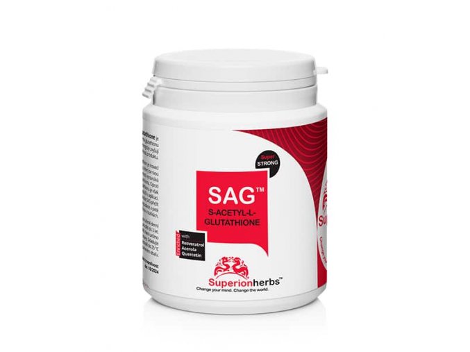 Superionherbs S-acetyl-L-Glutathion, SAG 90 kapslí