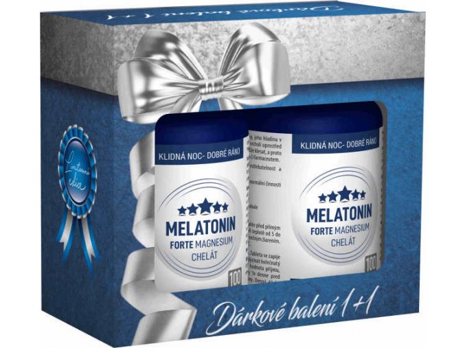 Melatonin FORTE + Magnesium chelát 100 tbl. Dárkové balení 1+1