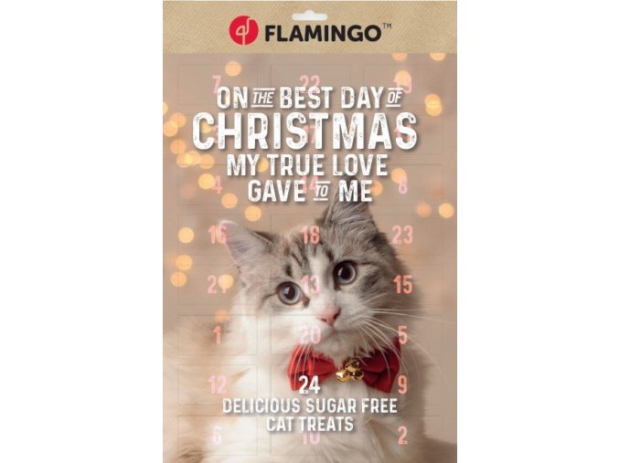 Flamingo Adventní kalendář s pamlsky pro kočky 295 g