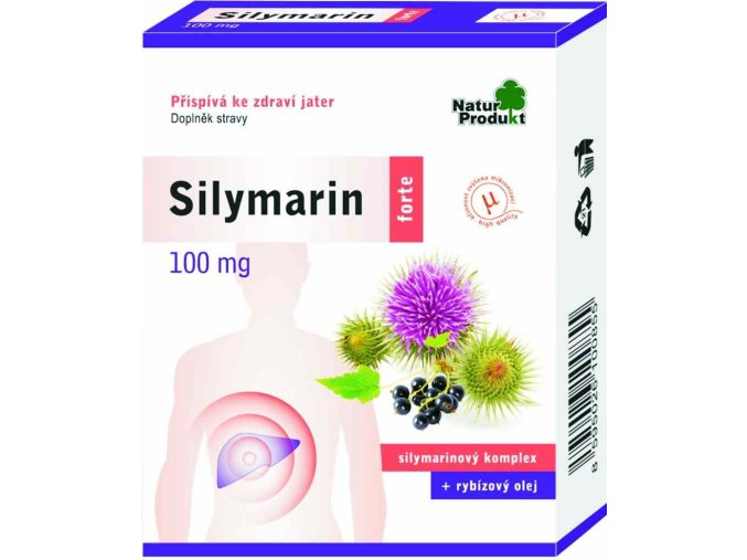 Naturprodukt Silymarin forte pro ochranu jater - 100 mg silymarinu + rybízový olej 40 tbl.