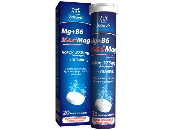 MAXIMAG HOŘČÍK 375 MG + B6 ŠUMIVÉ TABLETY