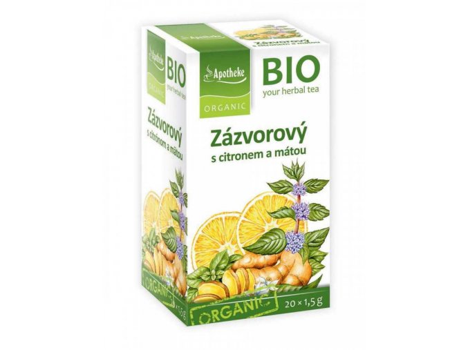Apotheke Bio Bylinný čaj zázvorový s citronem a mátou 20x1,5g