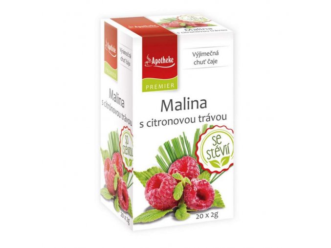 Apotheke Malina s citronovou trávou a stévií čaj 20x2g