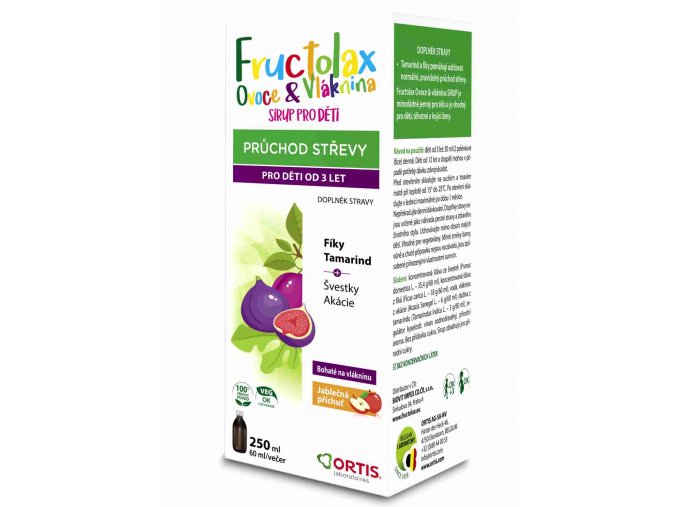Ortis Fructolax Ovoce&Vláknina sirup pro děti 250 ml
