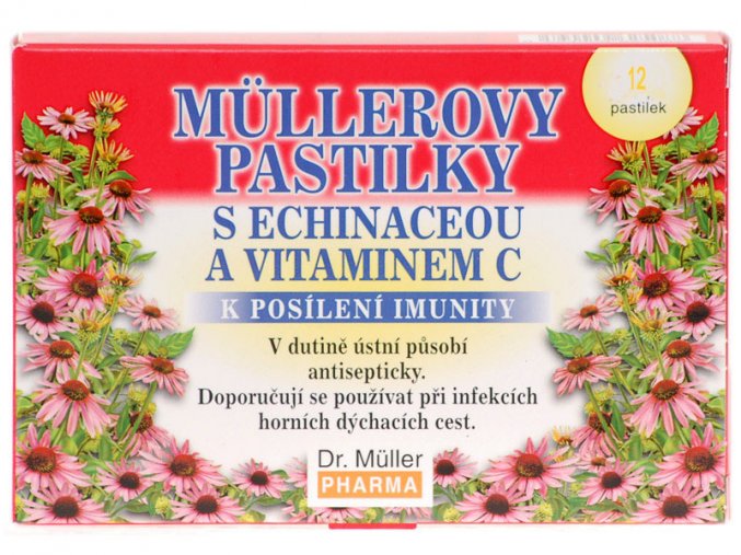 Dr. Muller Müllerovy pastilky s echinaceou a vitamínem C 12ks