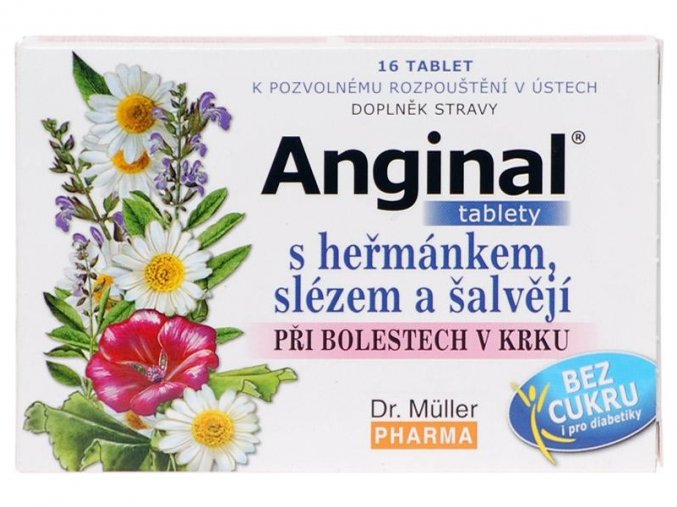Dr. Muller Anginal tablety s heřmánkem a slézem 16 tbl.